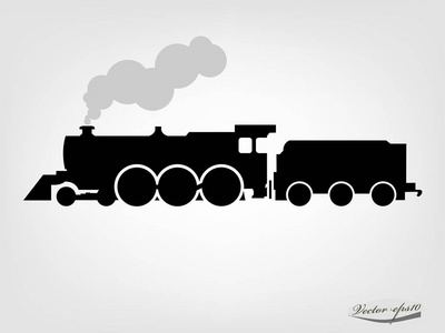 平面设计矢量的蒸气机车剪影图片