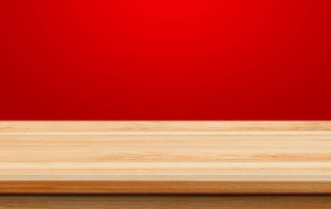 空的木桌上为产品中国人民解放军的红色圣诞背景