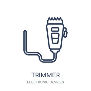 修剪器图标。从电子设备集合中修剪线性符号设计