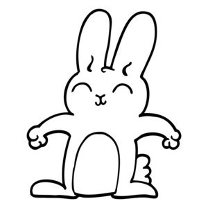 快乐线画卡通兔子