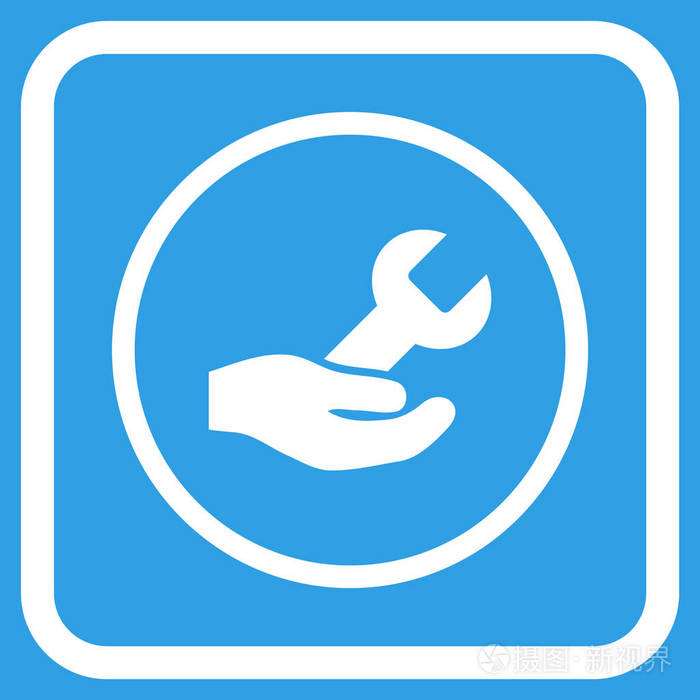 在框架中的维修服务矢量图标