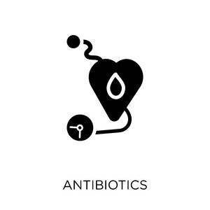 抗生素图标。从健康和医学收藏的抗生素符号设计。简单的元素向量例证在白色背景