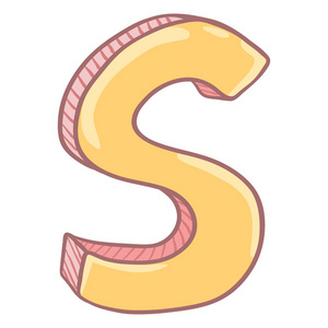 黄色的卡通字母图片