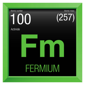 鐨符号。元素数目 100 元素周期表中的元素化学绿色方框黑色背景