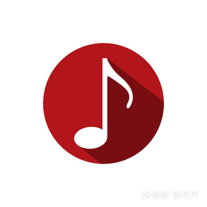 音乐图标, 便笺符号.向量例证, 平面设计