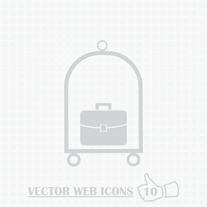 行李 web 图标。平面设计风格