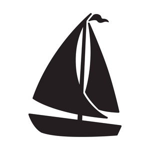 船向量徽标图标帆船帆船游艇船锚掌舵航海航海例证