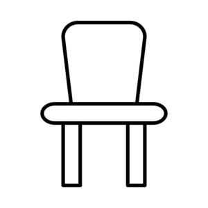 椅子平面图标查出在白色背景, 向量, 例证