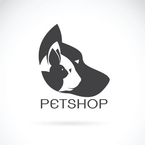 矢量图像的宠物设计白色背景上。Petshop，狗，C