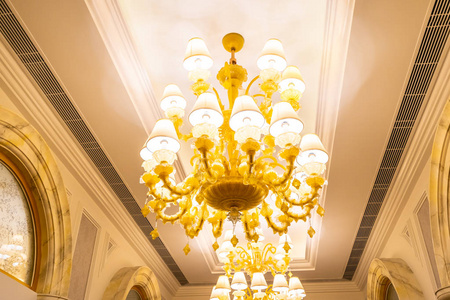 美丽的豪华电动天花板灯具室内装饰照片