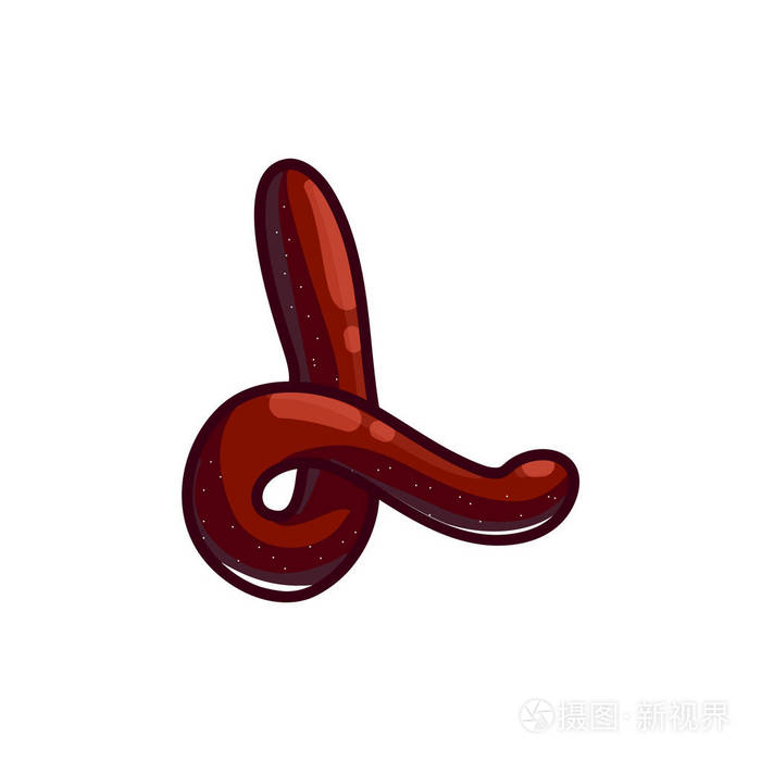 插画 字母l. 创意巧克力设计的字体类型查出的白色背景.