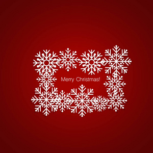 快乐圣诞贺卡与雪花，矢量 illustrati