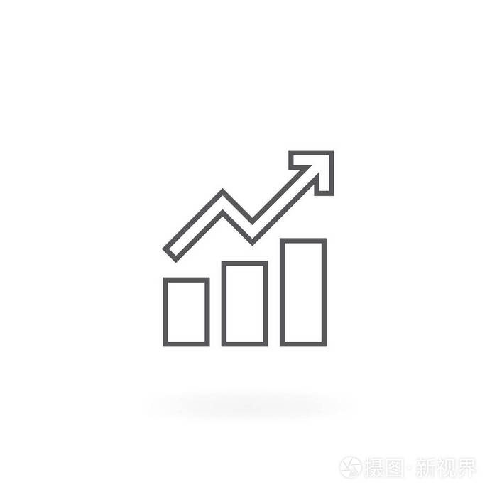 增长图形图标.业务图图标, "成长图" 图标.细线图标