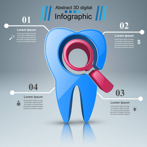 业务信息图表。牙齿图标