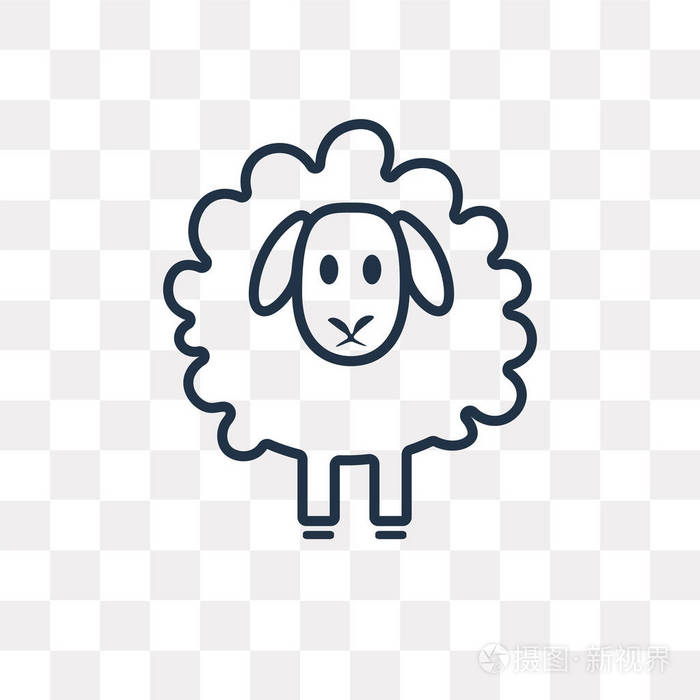 羊向量轮廓图标隔离在透明的背景下 高品质的线性羊透明度概念可以