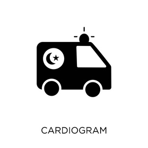 心电图图标。心电图标志设计从健康和医疗收藏。简单的元素向量例证在白色背景