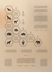 海报图表的野生动物在一个模糊的背景, 抽象的风格。带有图形格式的矢量插图