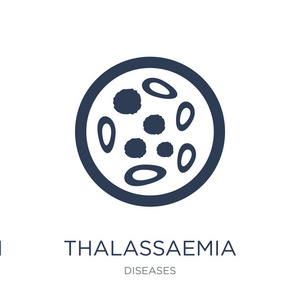 地中海贫血症图标。时尚平的向量地中海贫血症图标在白色背景从疾病汇集, 向量例证可以为网和移动, eps10