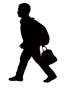 剪影图书馆人学生头毕业学术教育回到学校大学设计图标插图标志设计