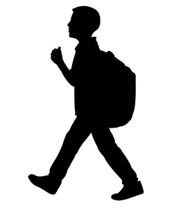 学生剪影图片