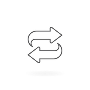 交换和转换的符号, 转换图标向量.双向箭头的符号.箭头细线图标照片