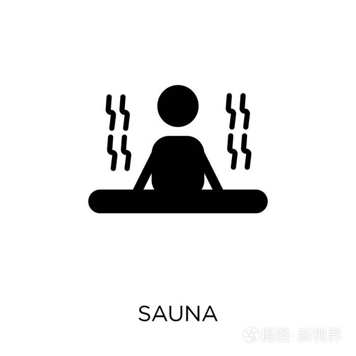 桑拿图标.桑拿符号设计从酒店集合.简单的元素向量例证在白色背景