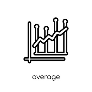 平均收益增长图标。时尚现代平面线性矢量平均收益增长图标在白色背景上从细线平均收入增长收集, 概述向量例证