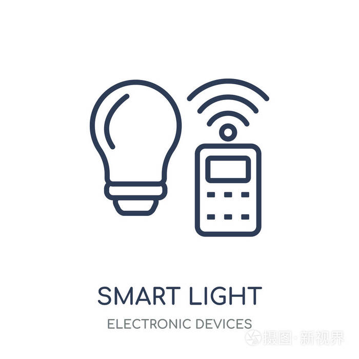智能灯光图标.从电子设备采集中的智能光线性符号设计