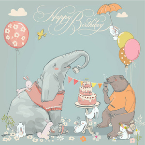 与苹果的生日贺卡图片