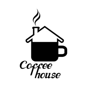 咖啡屋徽标, 咖啡杯设计模板, 咖啡店会徽, 热饮会徽, 矢量图形设计