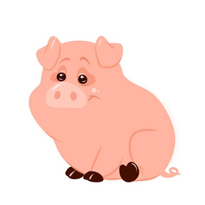 粉红猪卡通插图