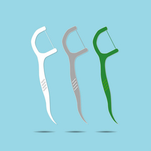 杂色的线程使用牙线图片