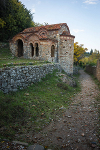 拜占庭帝国城堡 Mystras 镇的废墟