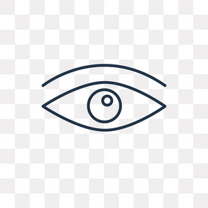 眼睛线性眼睛向量轮廓图标隔离在透明背景上, 高质量线性眼睛透明度