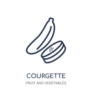库吉特图标。从水果和蔬菜收藏的古吉特线性符号设计。简单的大纲元素向量例证在白色背景
