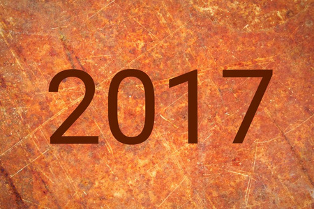 新的一年 2017年白色仿古金属