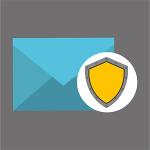 电子邮件概念保护盾牌图标