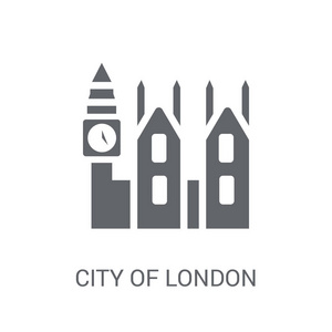 伦敦市图标。时尚城市伦敦标志概念上的白色背景从商业收藏。适用于 web 应用移动应用和打印媒体