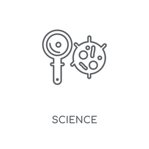 科学线性图标。科学概念笔画符号设计。薄的图形元素向量例证, 在白色背景上的轮廓样式, eps 10