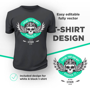 复古美国自行车俱乐部打印矢量设计隔离黑色 t恤模型