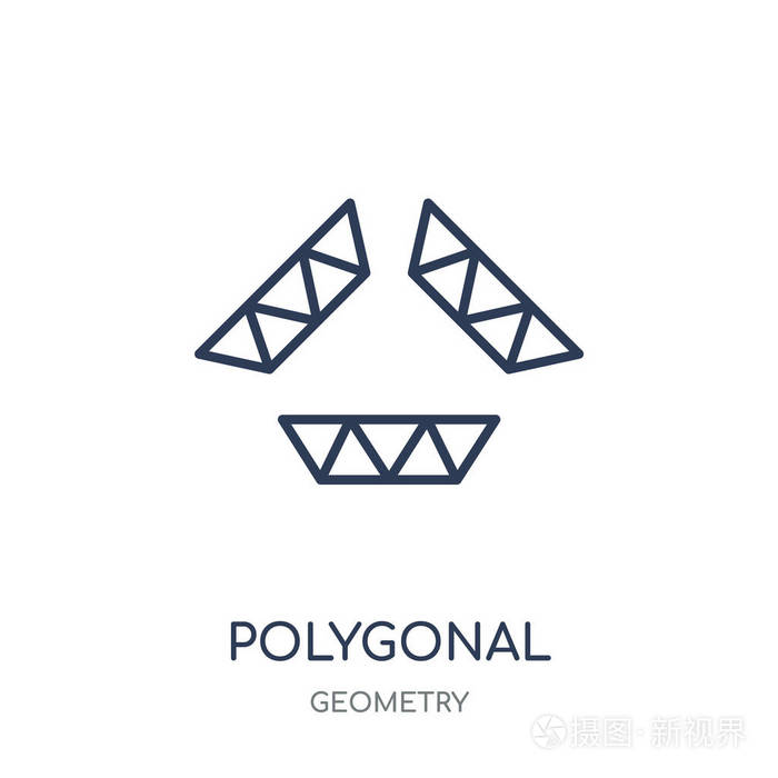 多边形菱形小三角形图标.多边形菱形小三角形线性符号设计从几何收藏.