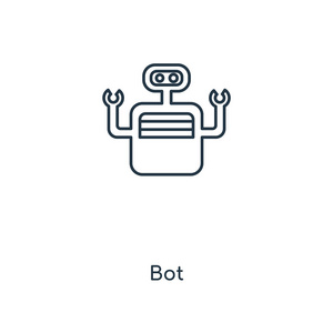 在时尚的设计风格机器人图标。在白色背景上隔离的机器人图标。机器人矢量图标简单和现代平面符号为网站, 移动, 标志, 应用程序, 