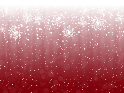 圣诞快乐, 新年快乐, 红色矢量背景与星星和雪花