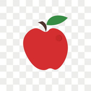 苹果矢量图标在透明背景下被隔离, 苹果标志设计