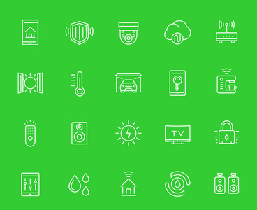 智能家居, 家庭自动化系统图标设置照片