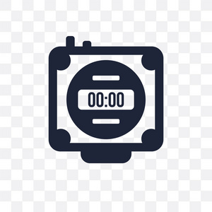 计时器透明图标。时间管理网集合中的计时器符号设计