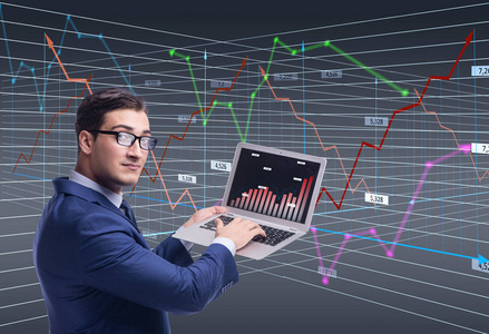 商人商人在股票交易所的概念照片