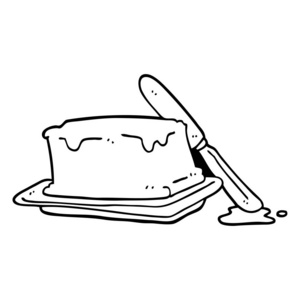 线条画动画片黄油和刀照片