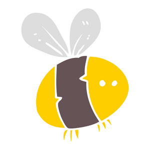 蜜蜂的扁平颜色例证