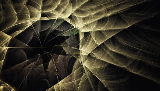 美丽的背景, 发光粒子和线条的深度和散景.3d 插图, 3d 渲染照片